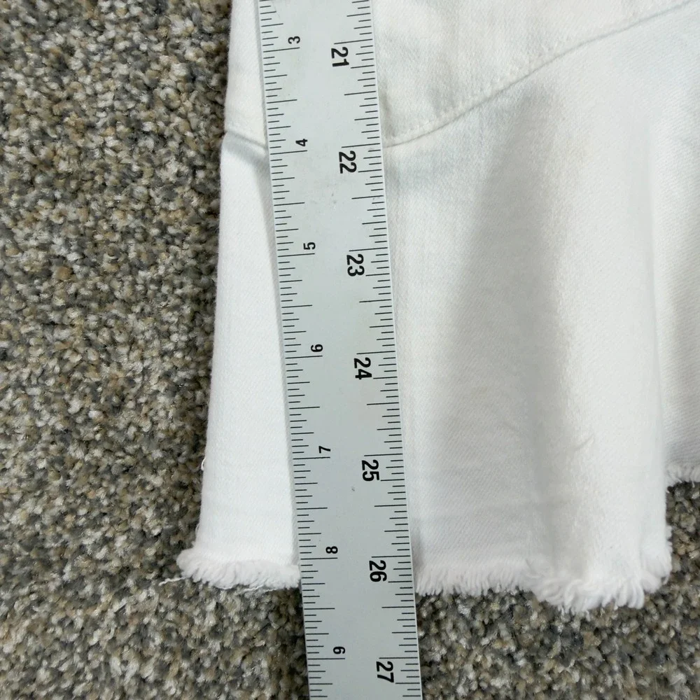 Pistola P6907FTN-SLO Flare Jeans Womens 27 White Ruffle Frayed Hem Y2K Boho